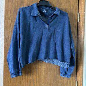 Aerie cropped blue sweatshirt